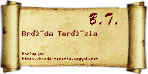 Bréda Terézia névjegykártya